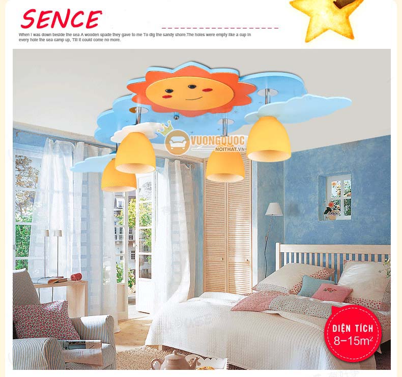 Đèn ốp trần cho bé hình mây trời UHS105-2